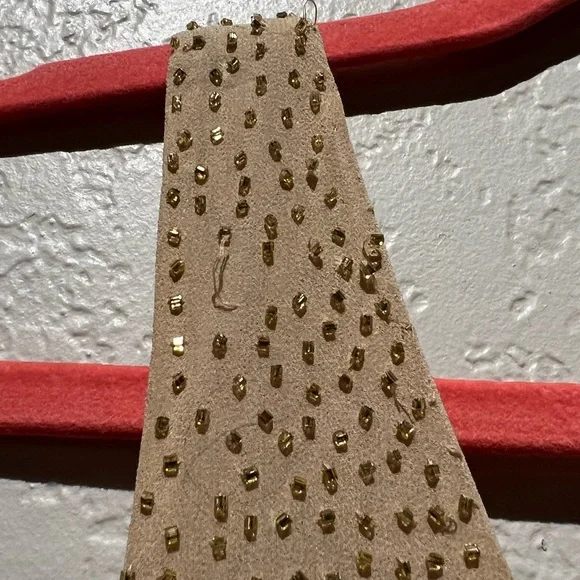 Dana Buchman petites beaded size 10 camel color silk tank - Picture 2 of 7